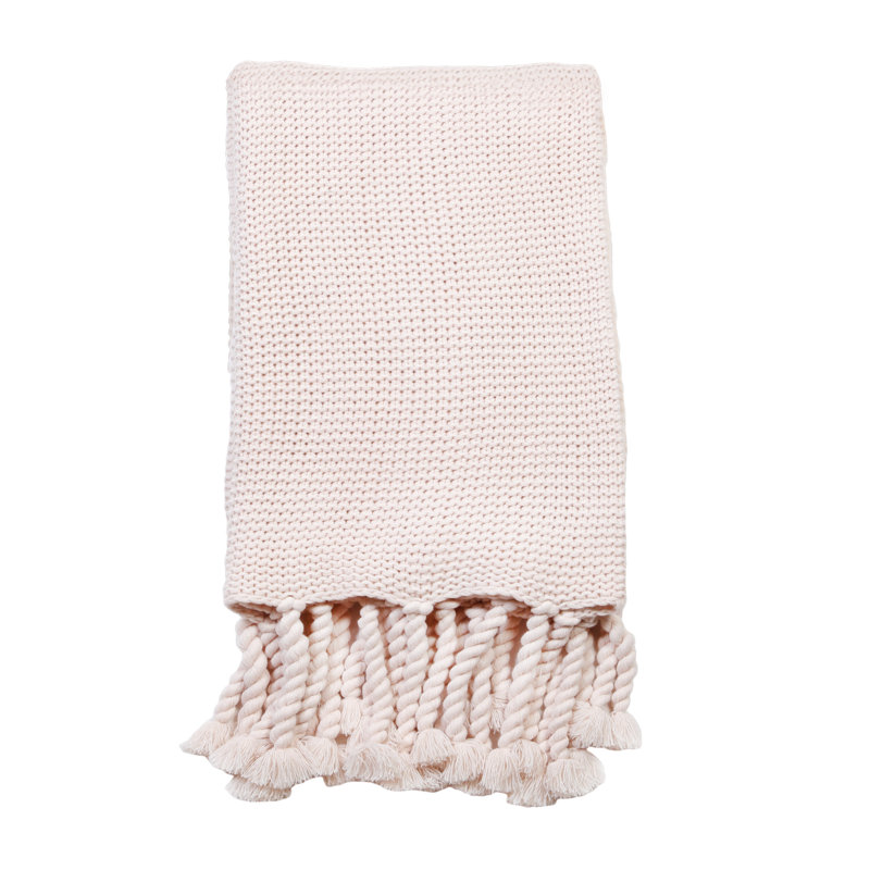 Trestles Knitted Throw Blanket, Blush