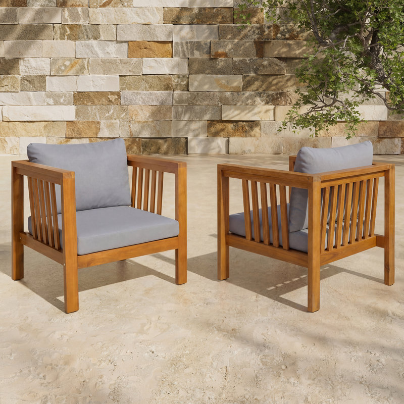 Chaises longues Modern, ensemble en bois d'acacia 2 pièces, patio réglable