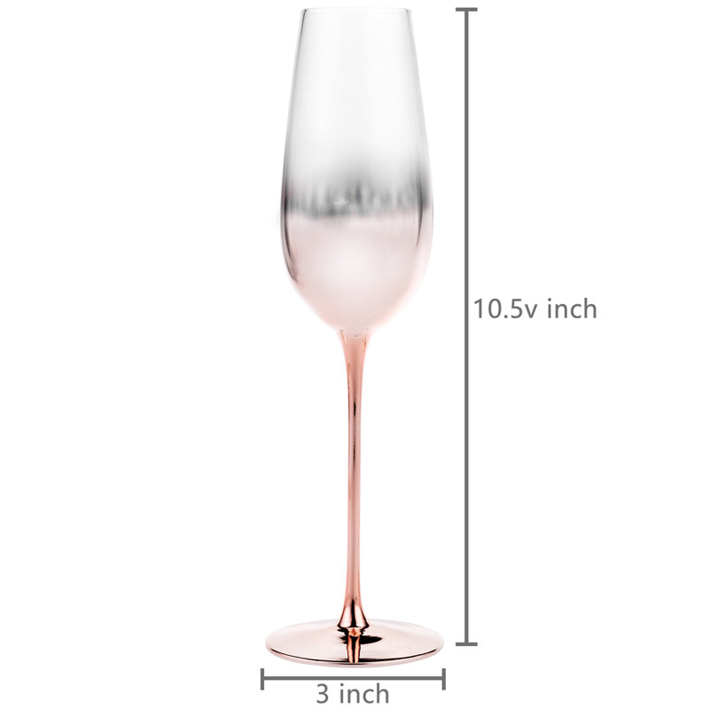 4 Piece 266ml Glass Flute Set