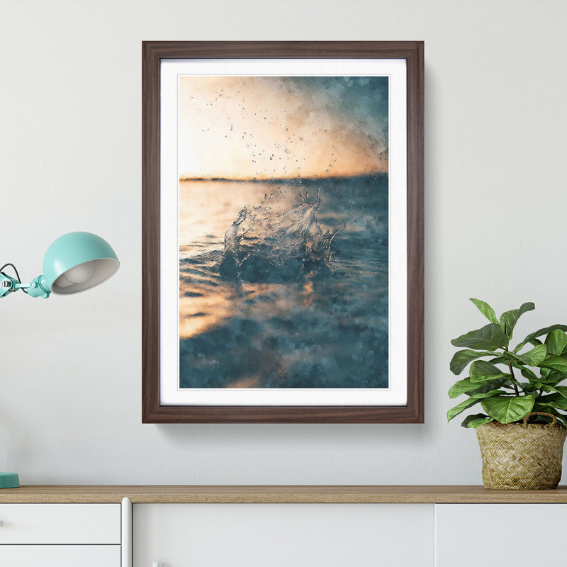 Make a Splash - Picture Frame Painting Print, 33cm H x 24cm W x 2cm D, Walnut Framed