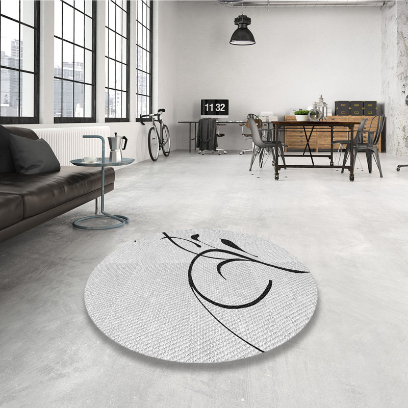 Performance Wool Abstract Indoor Rug, Round 6'