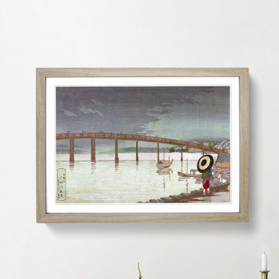Rain at Shinohashi Bridge by Kobayashi Kiyochika - Picture Frame Painting Print