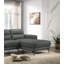 Ensemble de canapé modulaire en cuir fleur anthracite 2 pièces-2051033808