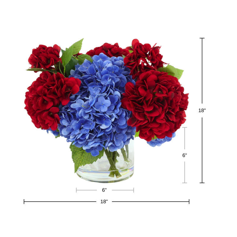 Hydrangeas in Glass Vase