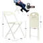 Ensemble de 4 chaises pliantes en acier inoxydable blanc - capacité de 800 lb robuste, empilable et imperméable