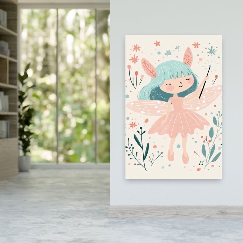 Whimsical Fairyland Dreamy Whimsical Abstract Nature Flower Wall Art Print by Treechild - Wrapped Canvas Print
