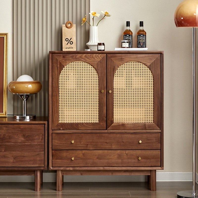 Armoire d'appoint en bois massif noyer noir, H 43,31 po x l 39,37 po x P 15,75 po