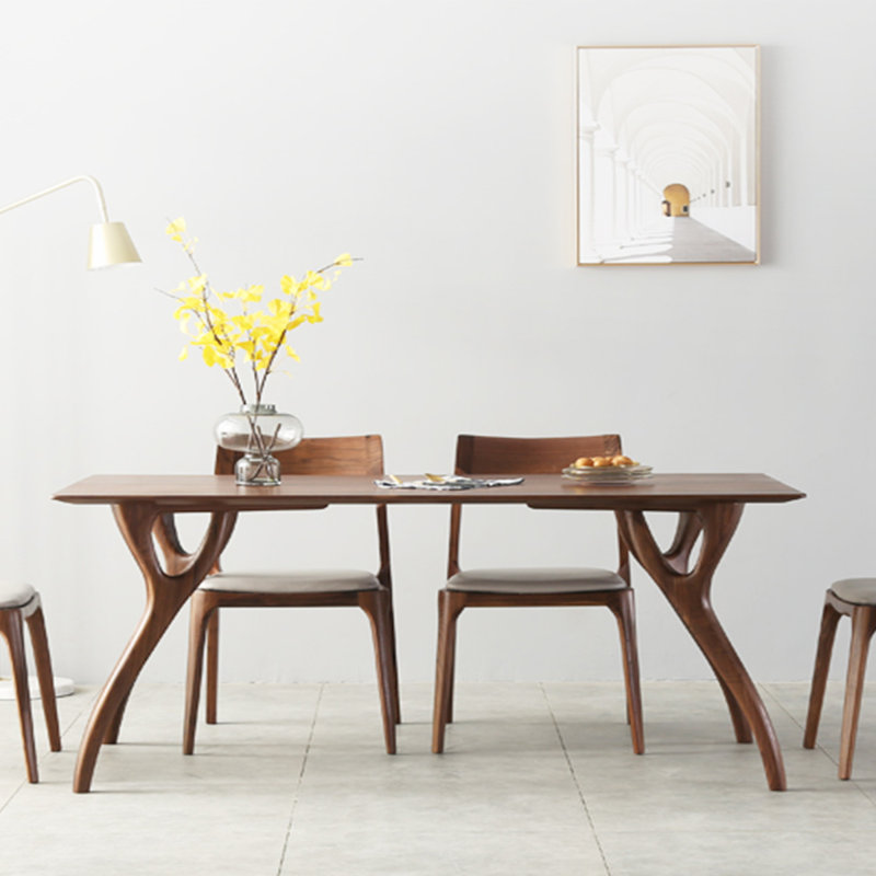 Walnut Solid Wood Dining Table, 35.43" W x 70.87" L