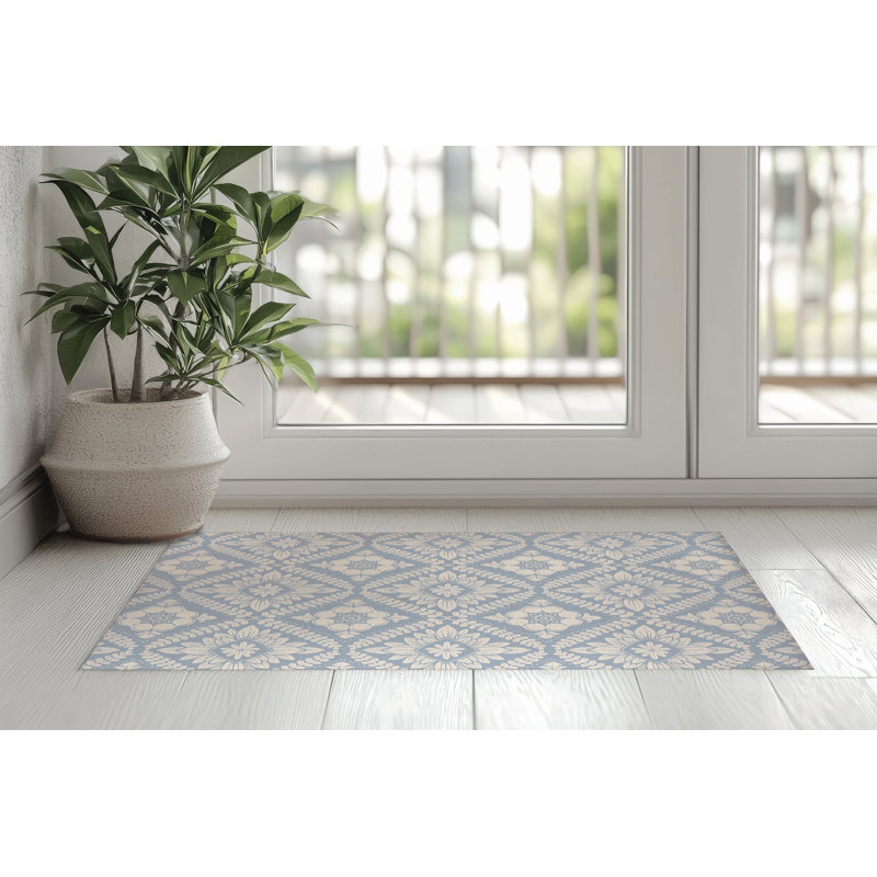 Paillasson Talia, Bleu denim, L 60 po x L 84 po