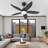 42 In. Indoor/outdoor Modern Black Ceiling Fan With Dimmable 3 Color Led Light And Remote Control, Reversible Dc Motor