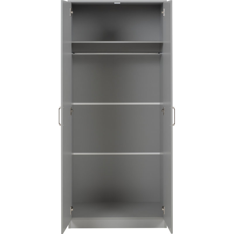 Sumrah 2 Door Manufactured Wood Wardrobe, Light Grey