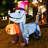 Fassett Halloween Inflatable 5.7 FT Skeleton Puppy Dog Inflatable with Build-in LEDs