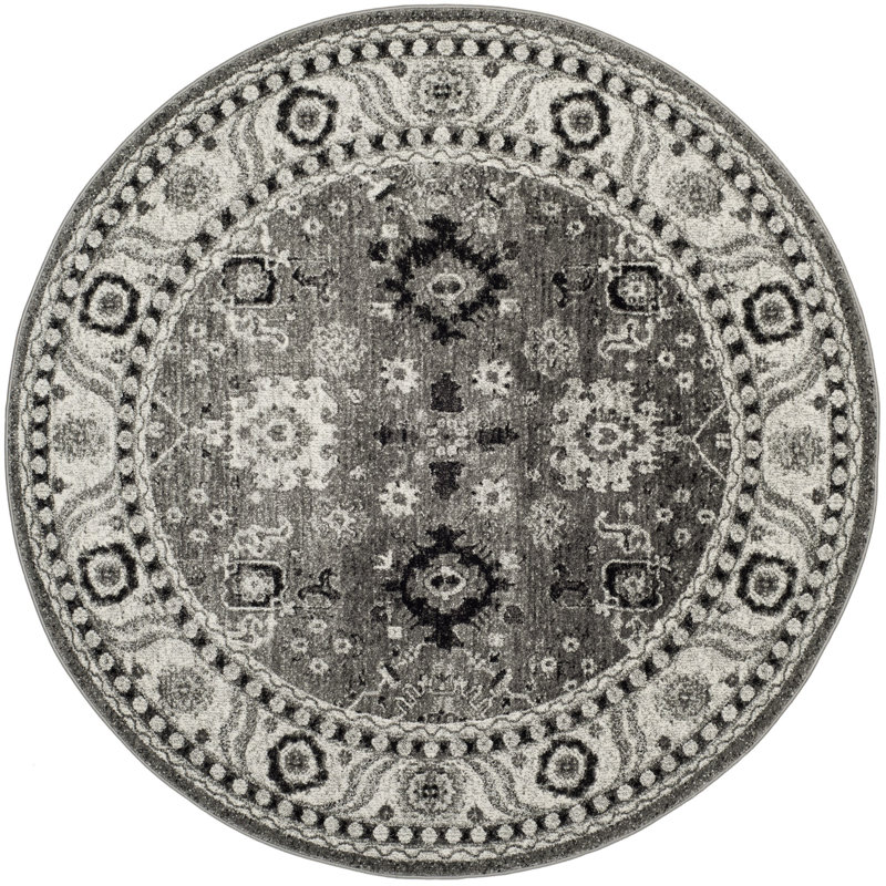 Driffield Vintage Hamadan Performance Oriental Rug, Round 6'7"