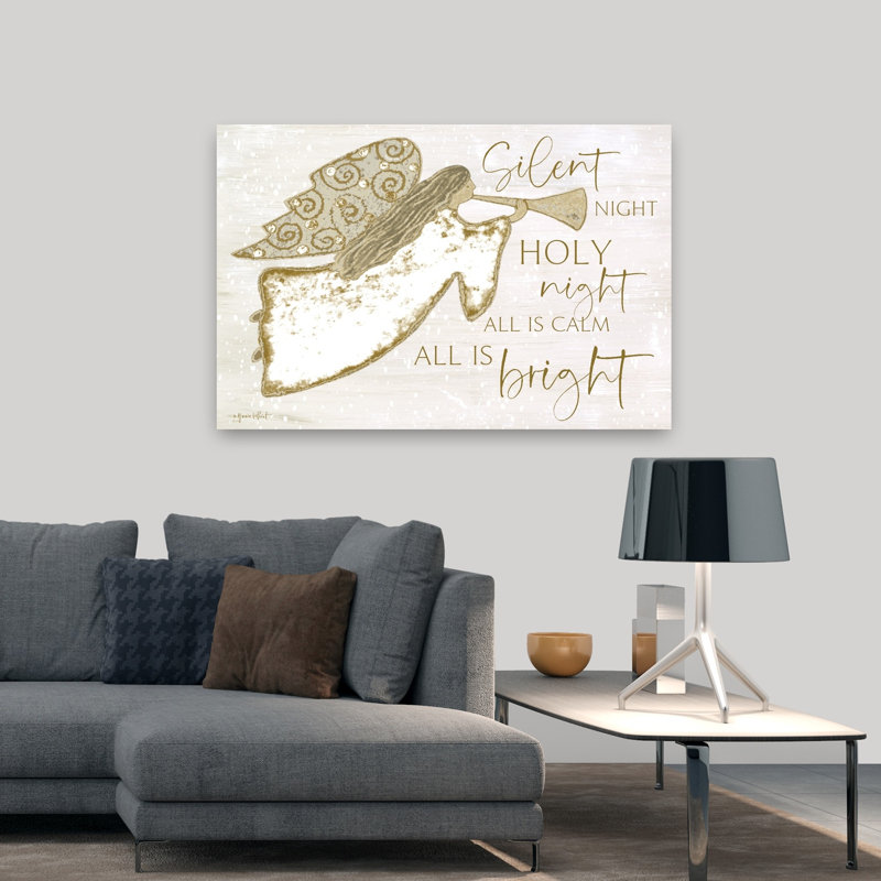 Silent Night Angel, art contemporain abstrait, H 32 po x l 48 po