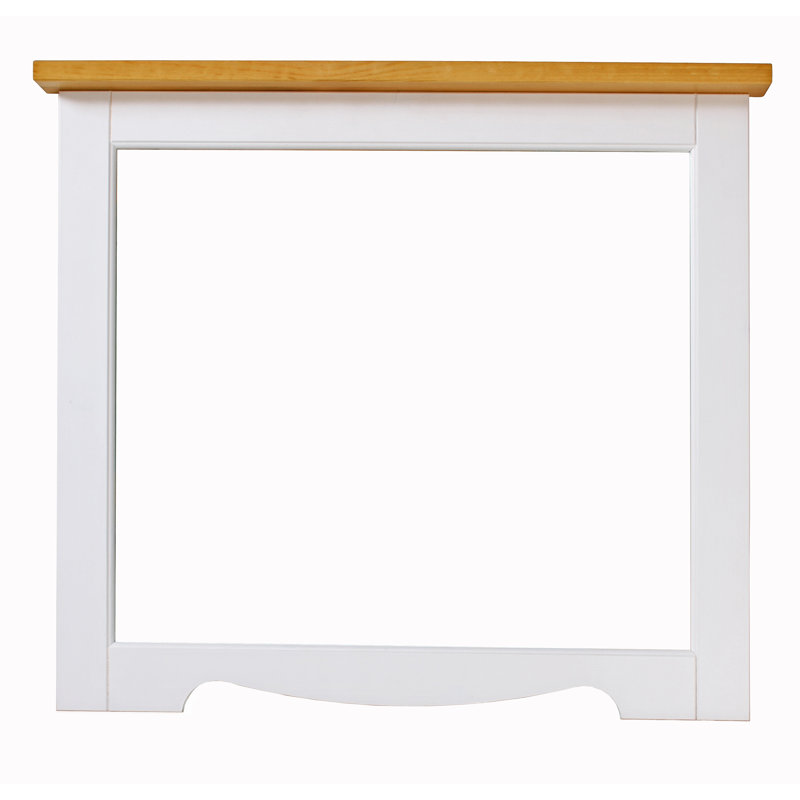 Fischer Wood Flat Wall Mirror, White 