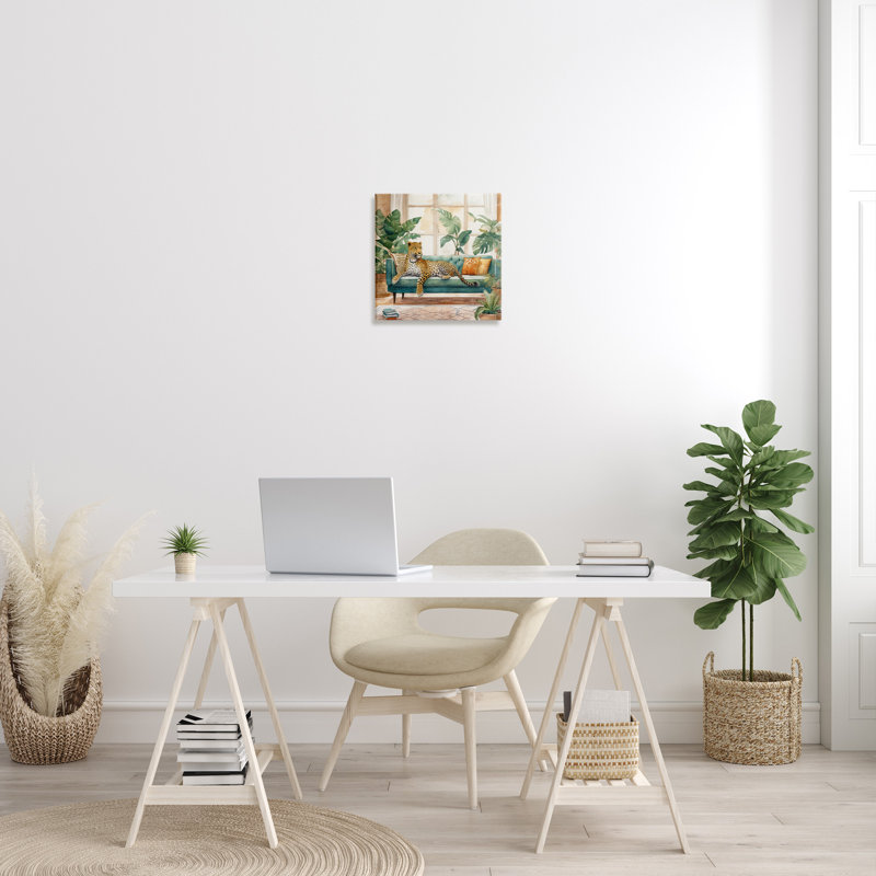 «Leopard & House Plants» par Kim Allen, H 17 po x l 17 po