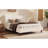 Modern Ivory Boucle Upholstered Platform Bed With Wingback Headboard And Walnut Wooden Legs, No Box Spring Needed, King Size-1614374811-1614374809