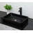 Dcolora 16'' Black Ceramic Rectangular Bathroom Sink
