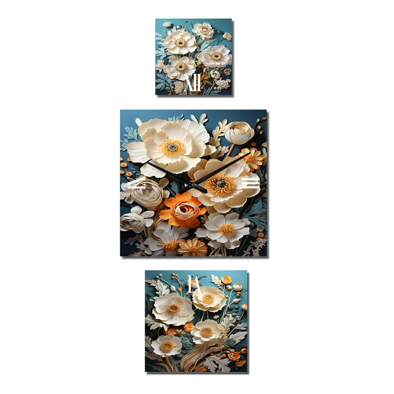 Jekai - Horloge traditionnelle surdimensionnée Buttercups