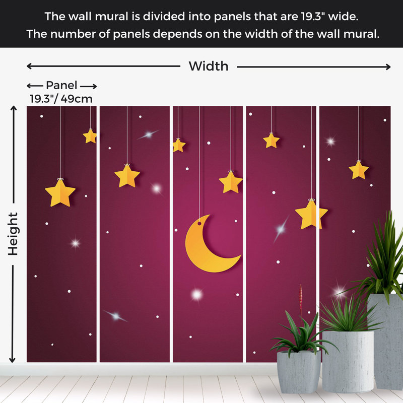 Adhésif mural pelez et collez pour enfants - Violet ciel nocturne, L 115 po x L 82 po