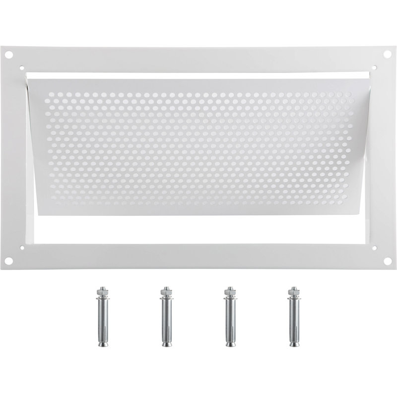 Grille d'évacuation pour rampe d'évacuation murale 8 po de hauteur x 16 po de largeur, Blanc