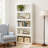 5-Tier White Bookcase, Tall Bookshelf With Scalloped Edges For Living Room-2079503941