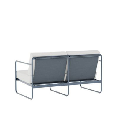 Oasis Outdoor 2 - Seat Loveseat, White, Blue