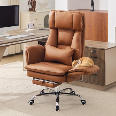 Big and Tall Office Chair, Flip Armrests for Pets & Cross Legged Sitting, Executive Ergonomic Computer Gaming Chair with Lumbar Pillow