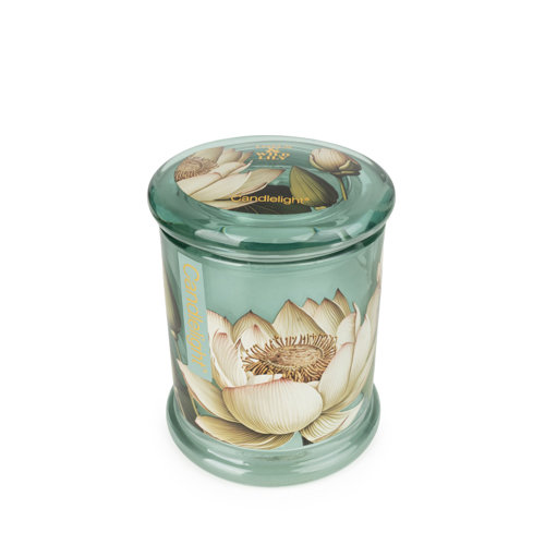 Plant / Floral Scented Jar Candle with Glass Holder