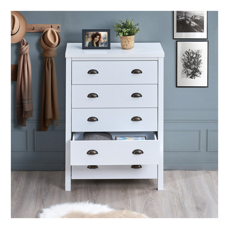 Commode à 5 tiroirs avec dispositif de verrouillage de verrouillage - Pré-assemblage de tiroir et de verrouillage de sécurité Safari