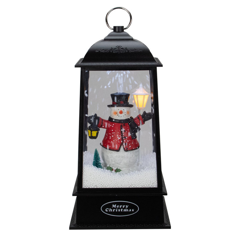 Lanterne de Noël avec neige lumineuse 13 "avec neige tombante