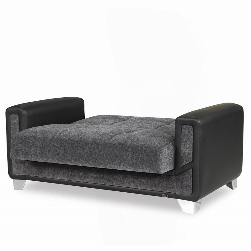 Causeuse convertible avec rangement Collection, Gris, Argent argent