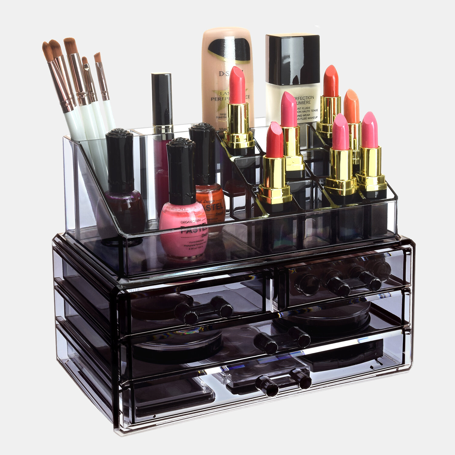 Naugatuck Plastic 16 Compartment Makeup Organizer