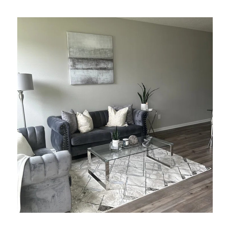 Table basse avec plateau en verre Eugenia