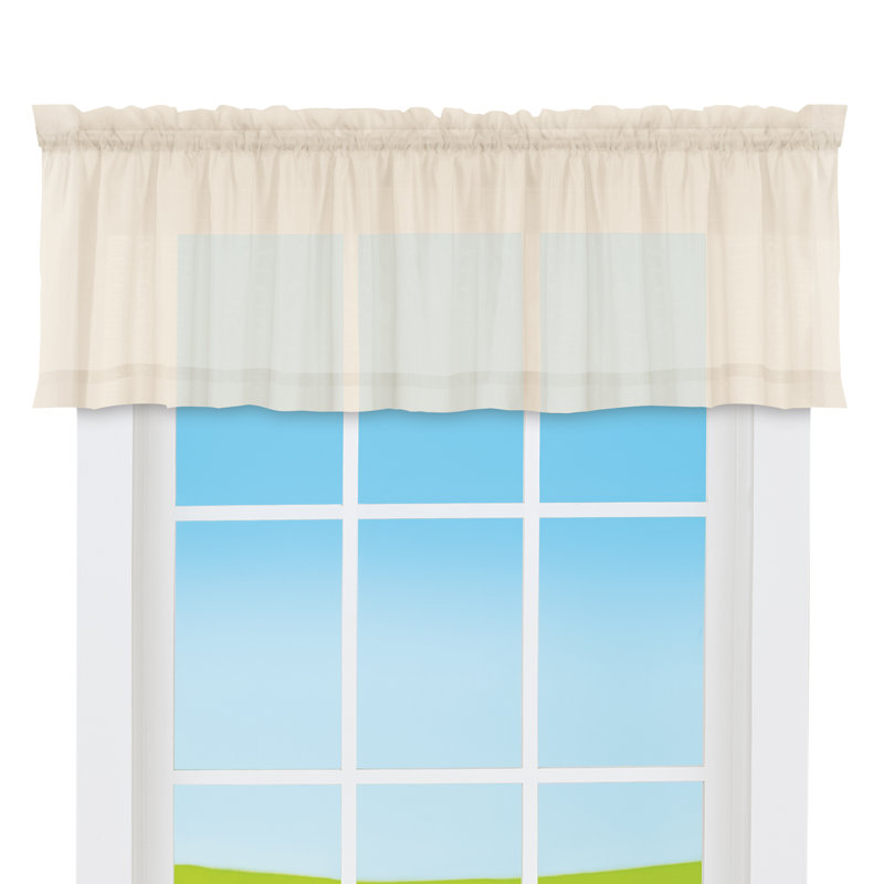 Treyor Solid Colour Tailored 60'' W Window Valance, Beige