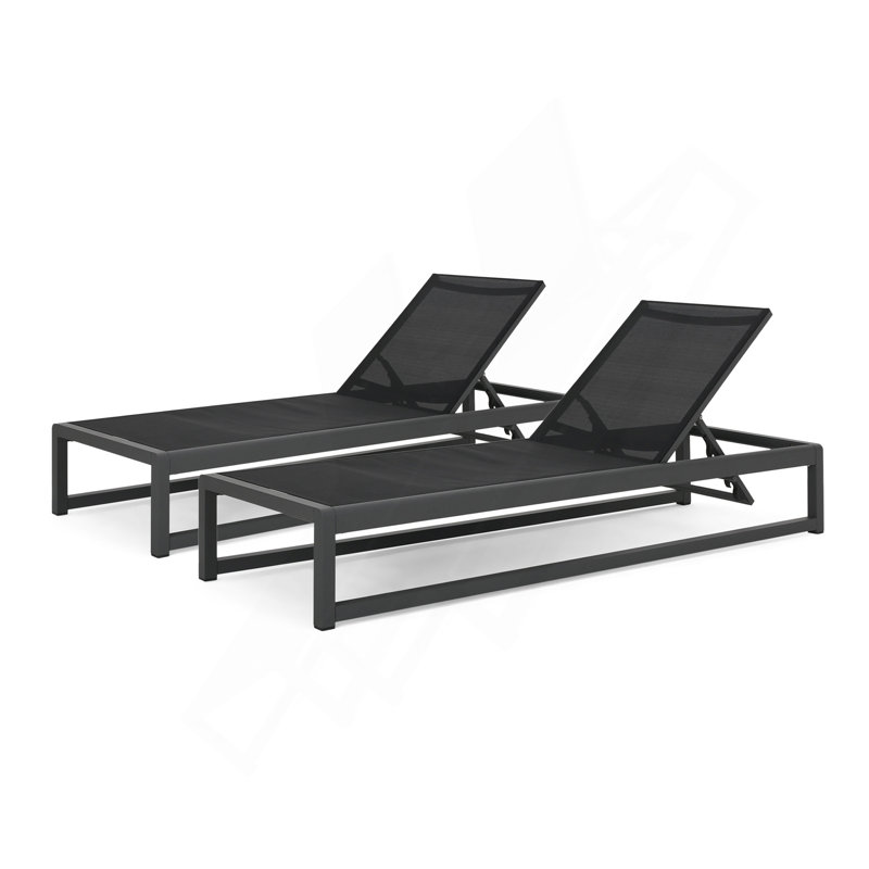 MODESTA CHAISE LOUNGE, Black/Gray
