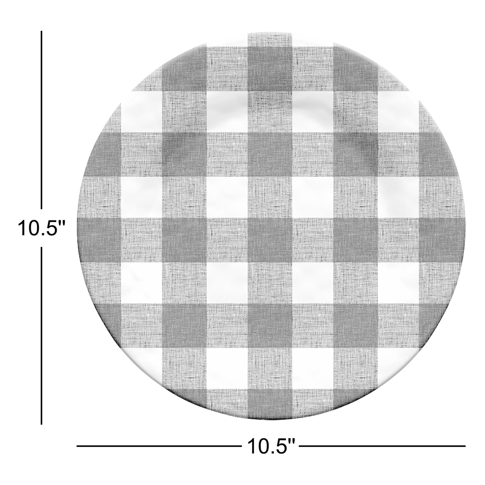 Safi Vintage Black Buffalo Check Dinner Plate,10.5",Melamine,Set Of 6