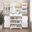 Fluted Kitchen Pantry Cabinet,for Versatile Use in Various Rooms-1703010608