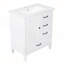 Meuble-lavabo de 30 pouces d'inspiration rétro avec lavabo en céramique, trois tiroirs et armoire à une porte pour beaucoup de rangement-834008605