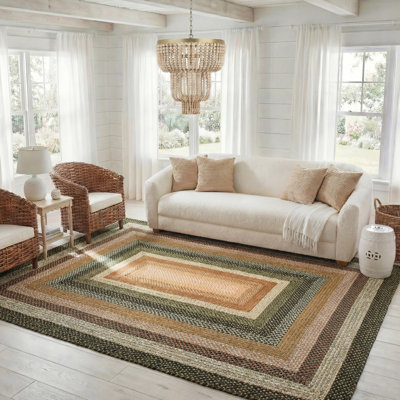 Georgina Geometric Handmade Flatweave Brown Area Rug