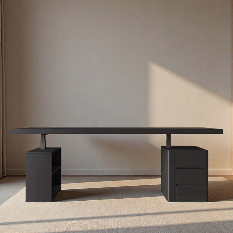 Bureau d'ordinateur Arencibia, H 52,76 po x l 78,74 po x P 31,5 po, Noir