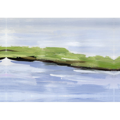 Paysage abstrait vert bleu - reproduction d'art sur toile tendue