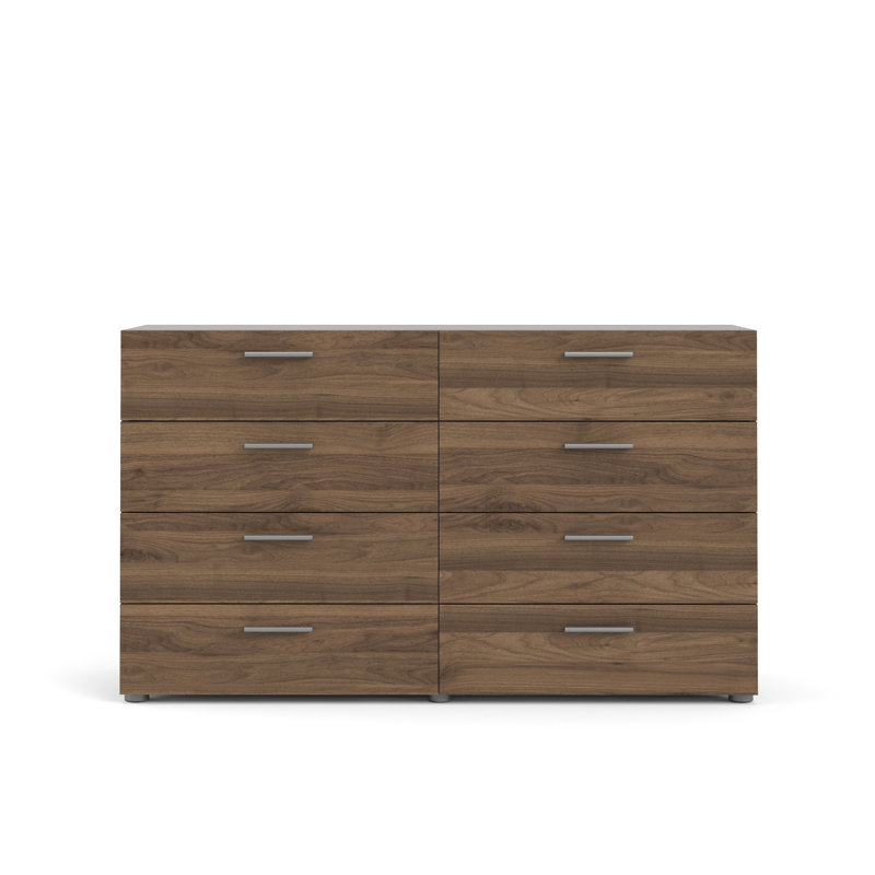 Gianna 8 Drawer 55.12" W Double Dresser, Walnut