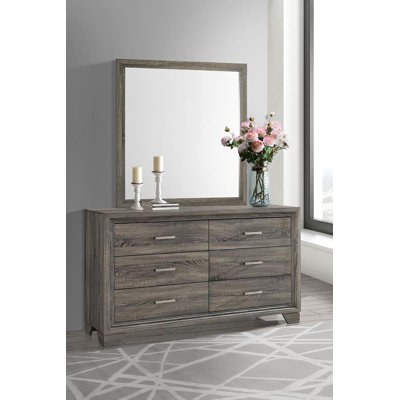 Commode 6 tiroirs avec miroir Grandos