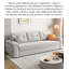 Canapé inclinable en lin mélangé couleur crème avec structure en métal pour chambre et salon-1299509197
