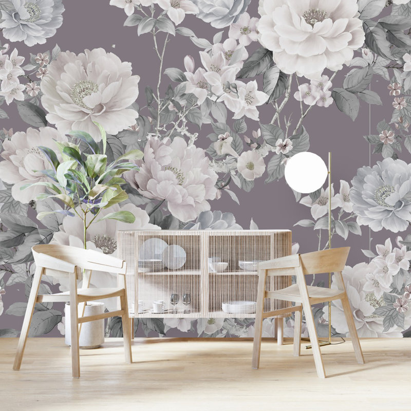 Peel & Stick Floral Wall Mural, 8.33' W x 8.33' L