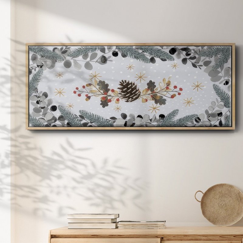 Cozy Christmas Collection D, H 20 po x l 50 po x P 1,5 po, Toile naturelle avec cadre flottant