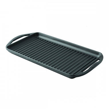 LAVA CAST IRON Lava Enameled Cast Iron Grill Pan 12.5 inch-Rectangle Pan  with Self-Handled