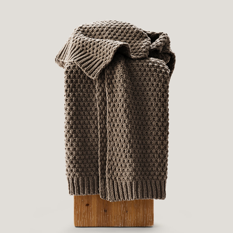 Jeté Chunky, L 60 po x l 50 po, Brun moka