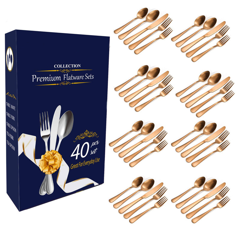 Everly Quinn Stainless Steel Flatware Set - Service for 8